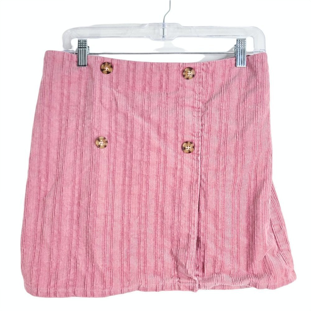 Women's Old Rose Pink Corduroy Pullover Mini Skirt